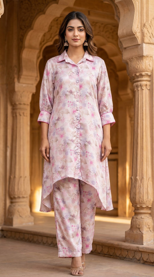Blossom Haze Crepe Silk Co-Ord Set
