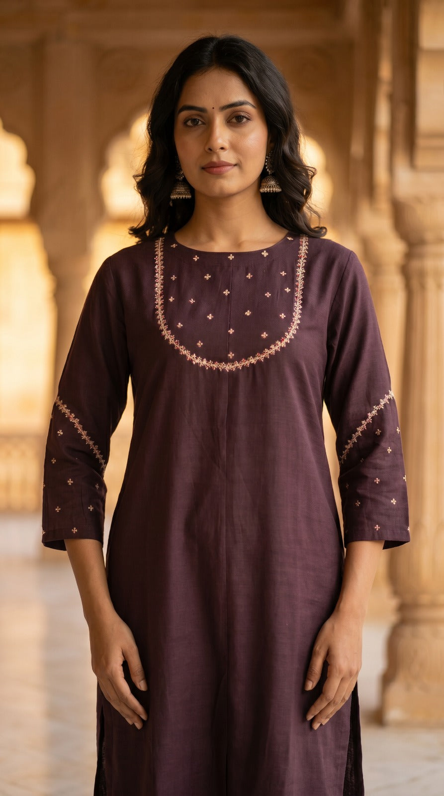 Slub Muslin Kurta Set