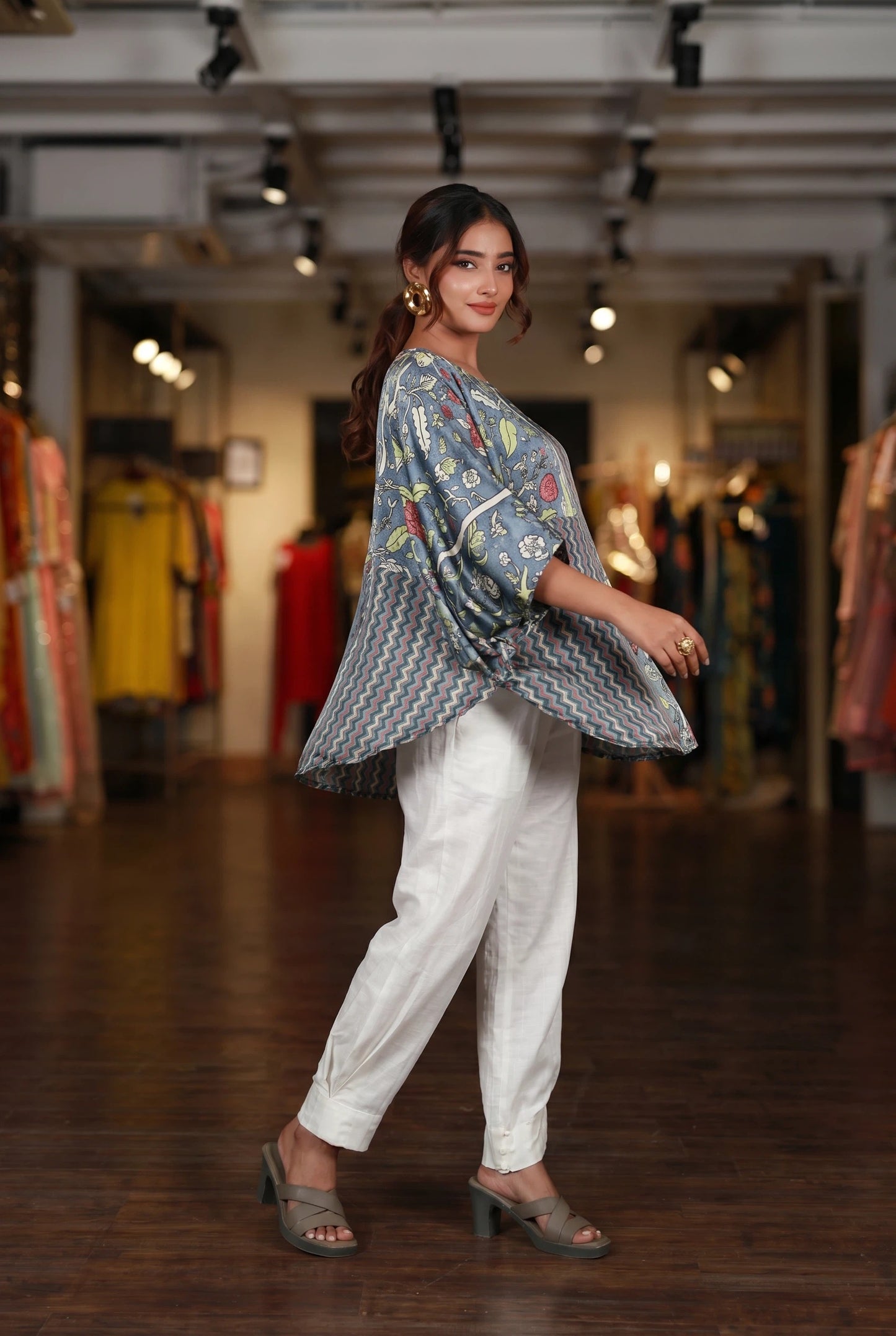 Multi-print Kaftan-style Top