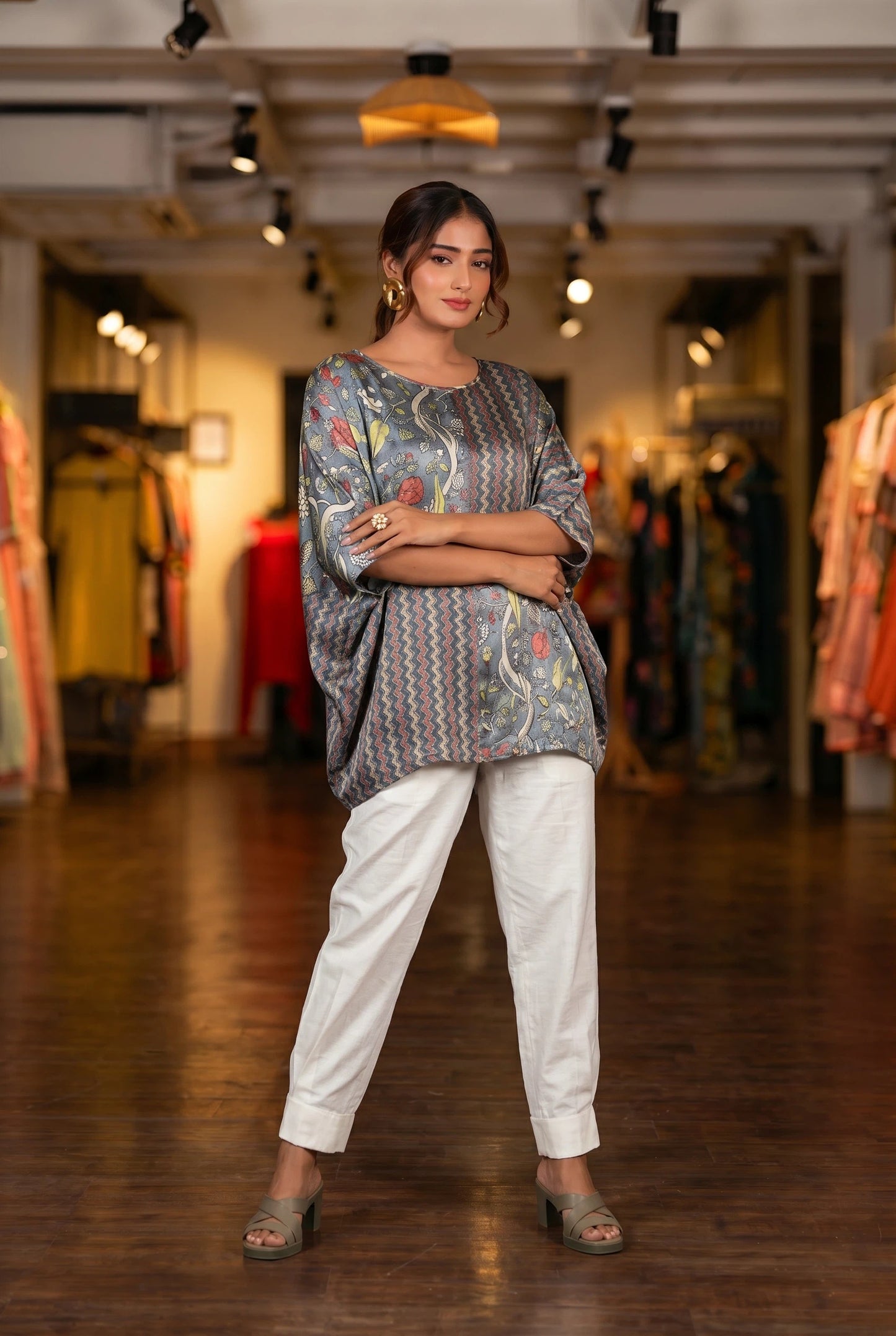 Multi-print Kaftan-style Top